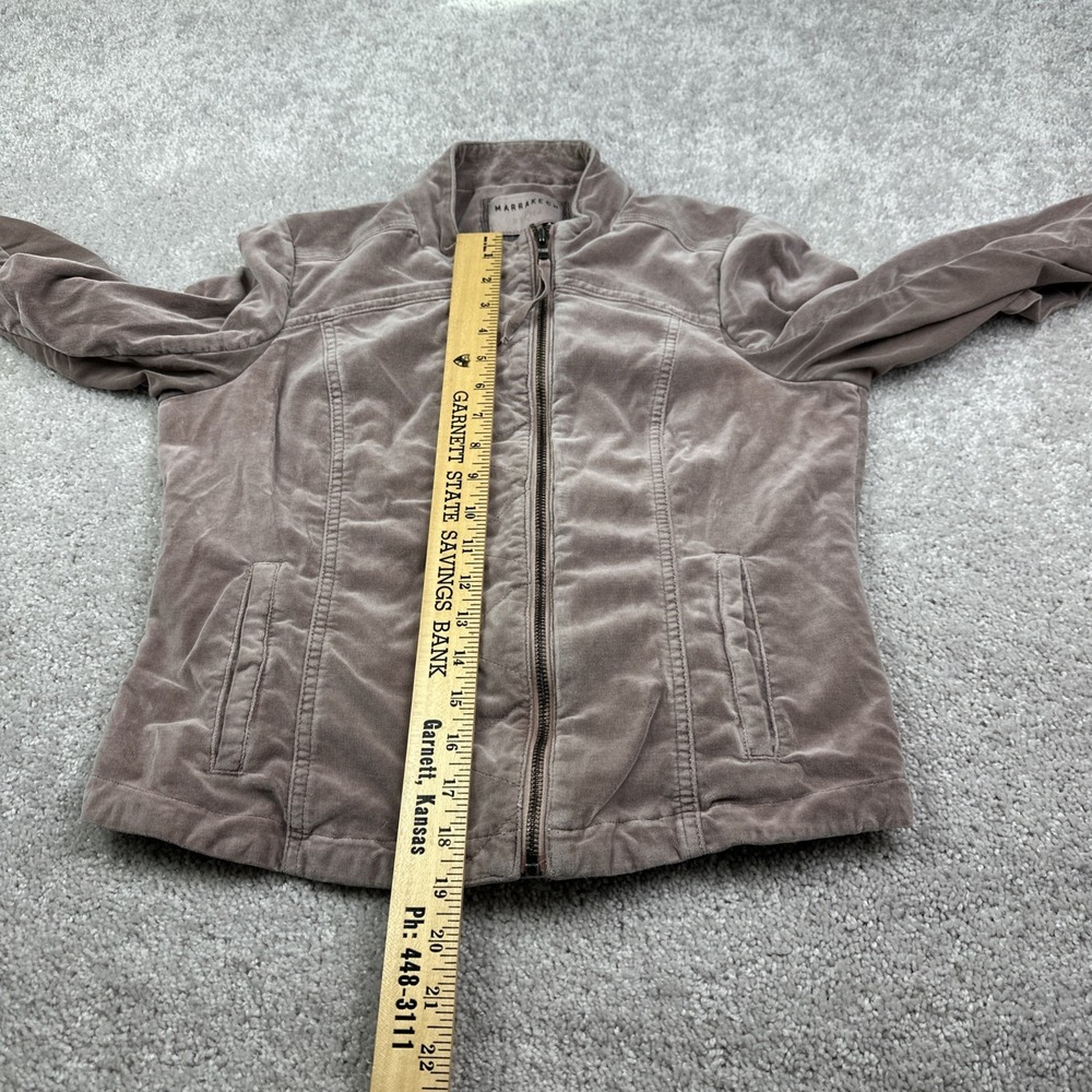 Marrakech Moto Velvet‎ Jacket Pink/Gray Collared Zip Pockets Size Medium - Picture 8 of 8